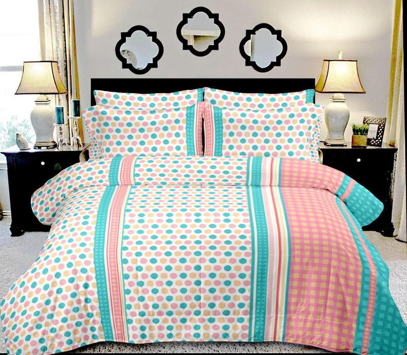 Q QXZ 300 TC Cotton King Jaipuri Prints Flat Bedsheet  (Pack of 1, Multicolor)