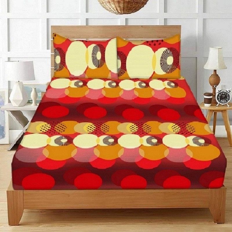 159 TC Polycotton, Cotton Double Printed Bedsheet  (Pack of 1, Multicolor)