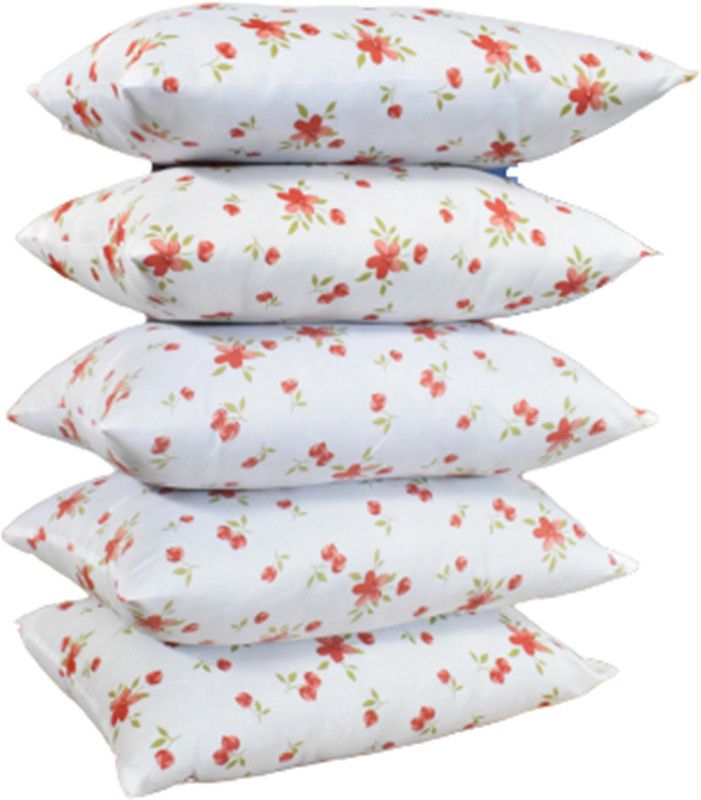 Changers Polyester Fibre Floral Sleeping Pillow Pack of 5  (Multicolor)