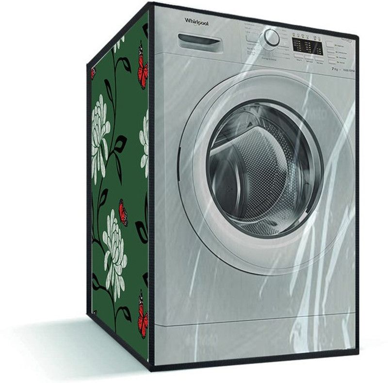 JM Homefurnishings Front Loading Washing Machine Cover  (Width: 57 cm, Green, Red)