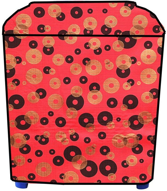 Delideal Semi-Automatic Washing Machine Cover  (Width: 56 cm, Yellow, Red)