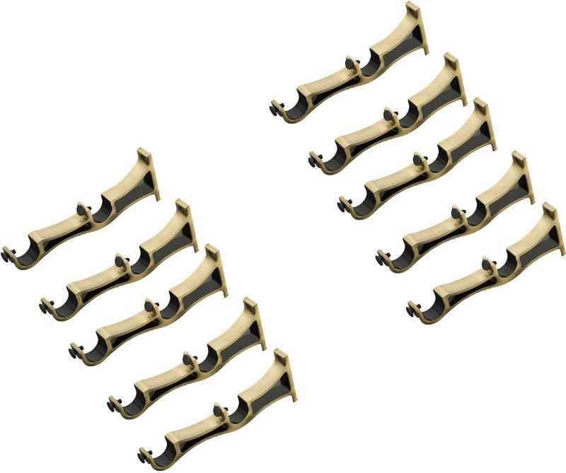 KARIYA Brown Rod Rail Bracket, Curtain Knobs Metal  (Pack of 10)