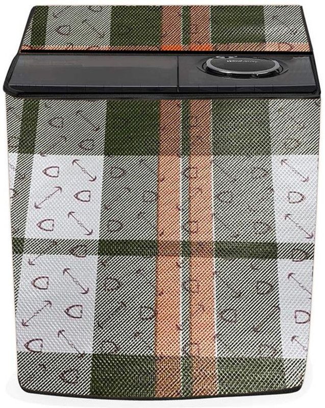 SAVEIT Semi-Automatic Washing Machine Cover  (Width: 89 cm, Reddish Orange, Pastel)