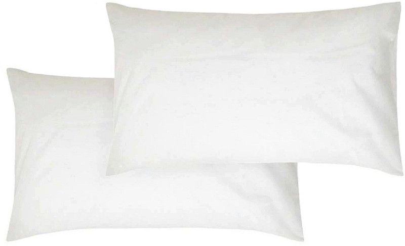 Soft Touch Polyester Fibre Solid Sleeping Pillow Pack of 2  (White)