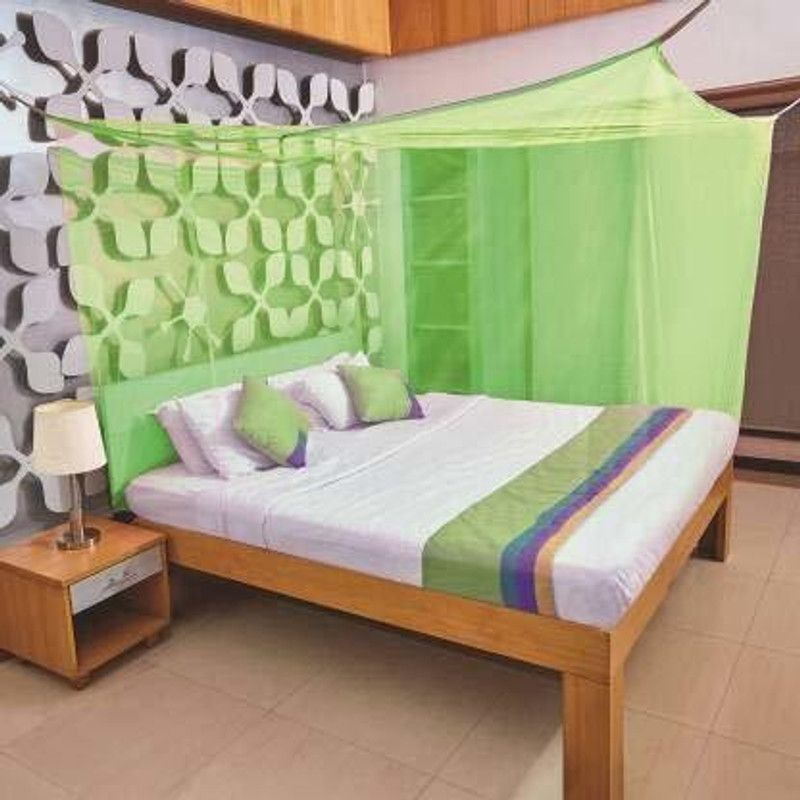 Saagar Tex Cotton Adults Washable Pure Cotton Mosquito Net with Border 6 x 6.5 ft Mosquito Net  (Green, Tent)