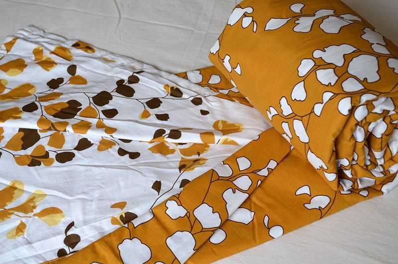 Trance Home Linen Abstract Double Dohar for Mild Winter  (Cotton, Yellow)