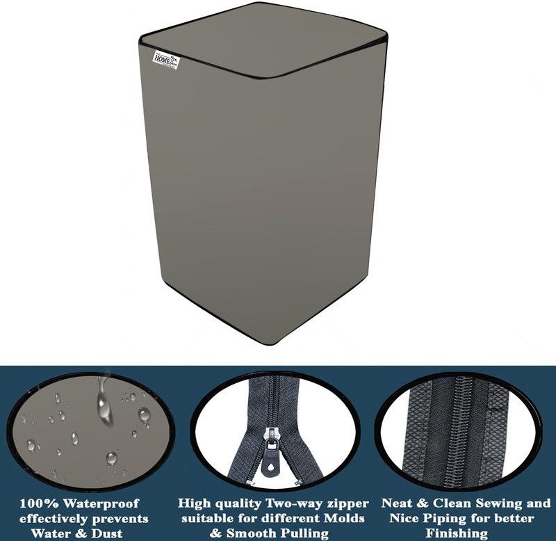 wellhome decor Furnishing Top Loading Washing Machine Cover  (Width: 59 cm, Plain Gray)