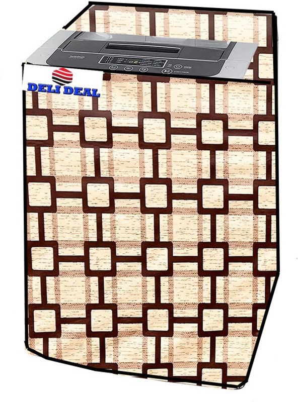 Delideal Top Loading Washing Machine Cover  (Width: 59 cm, Yellow, Black)