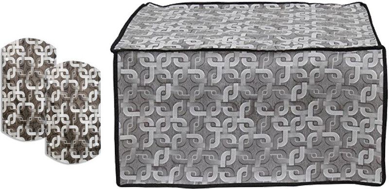 Stylista Microwave Oven Cover  (Width: 52 cm, Black, Grey)