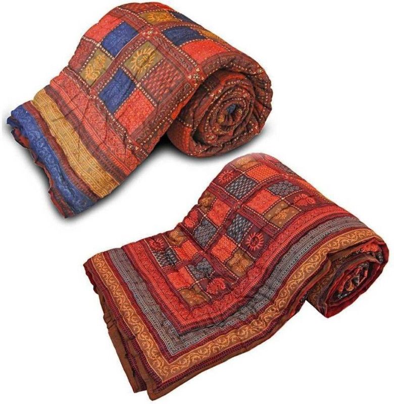 Indcrown Self Design Single Comforter for Heavy Winter  (Cotton, Multicolor)