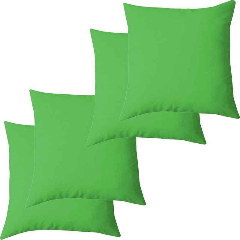 Linenovation Microfibre Solid Cushion Pack of 4  (Neon Green)
