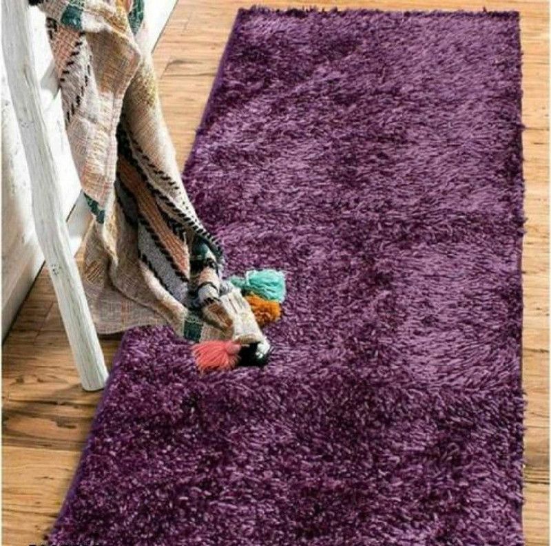ARCHIE HOME Polyester Floor Mat  (Purple Violet, Small)