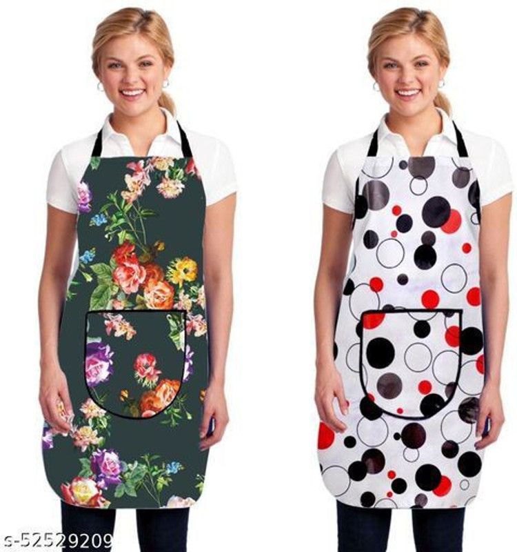 PVC Chef's Apron - Free Size  (White, Pack of 2)