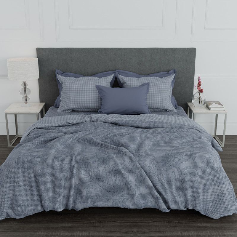 TRIDENT Cotton King Sized Bedding Set  (Corisca Blue)