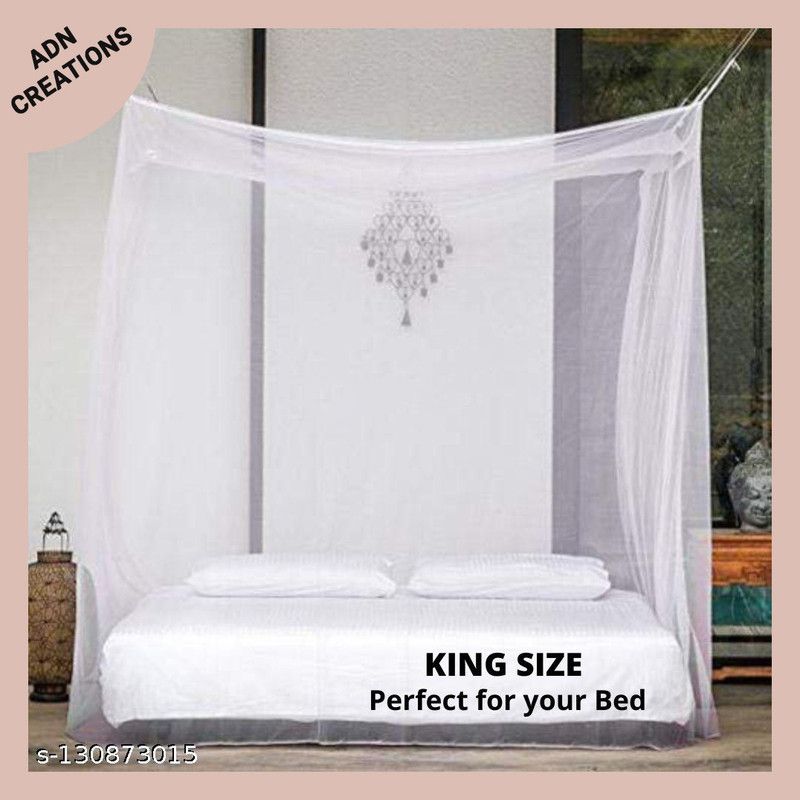 AAYU CREATIONS Polyester Adults Washable ADN Creation White Square Mosquito Net 7*7 Feet for Mosquito protection Mosquito Net  (White, Bed Box)