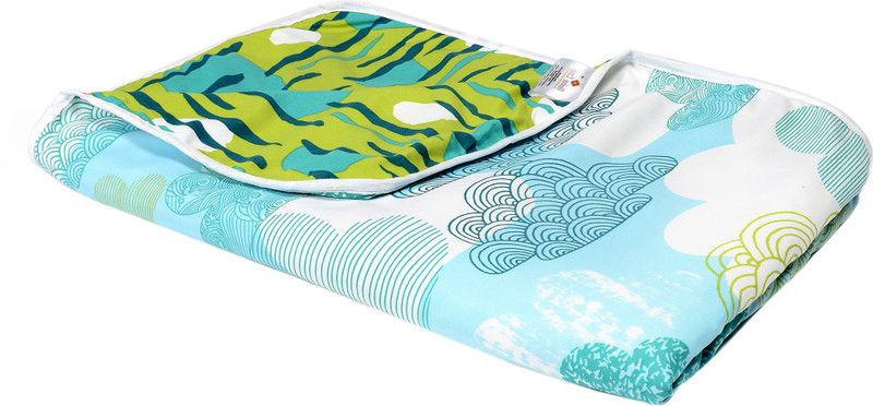 Divine Casa Abstract Single Dohar for AC Room  (Polyester, Blue and Green_2)