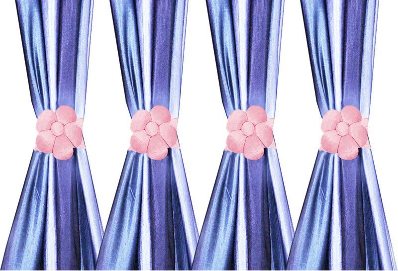 KUBER INDUSTRIES Pink Tieback Hook Metal  (Pack of 4)