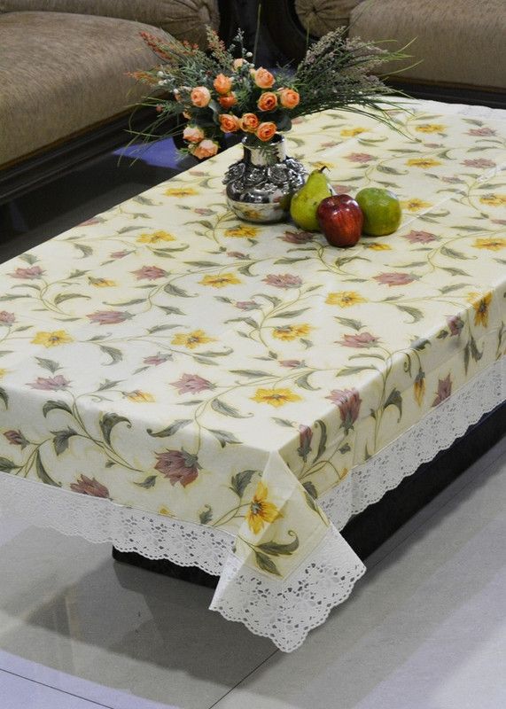 FREELY Printed 6 Seater Table Cover  (Multicolor, PVC (Polyvinyl Chloride))
