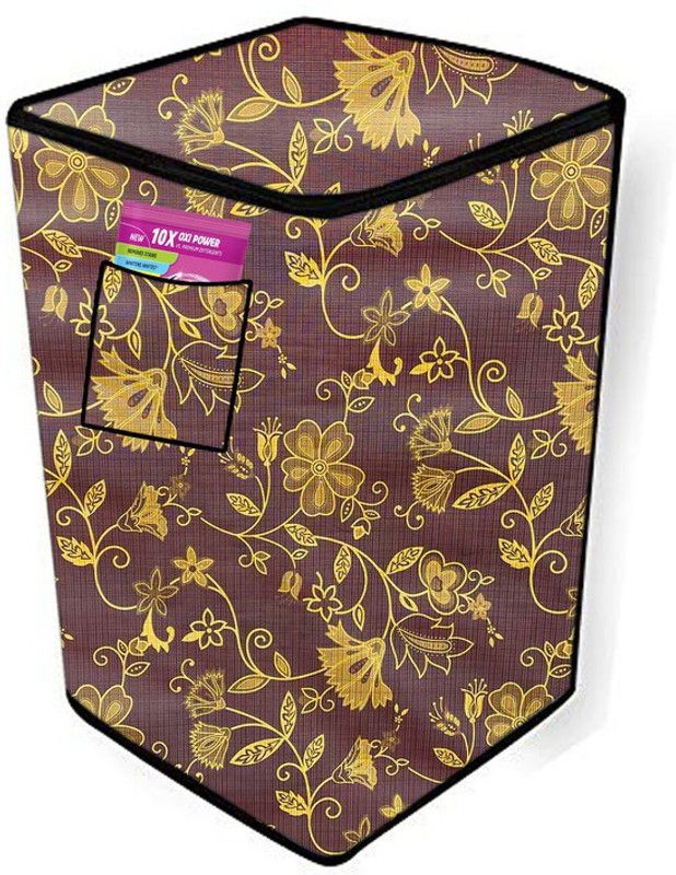 JM Homefurnishings Top Loading Washing Machine Cover  (Width: 67 cm, Congo Brown, Gold)