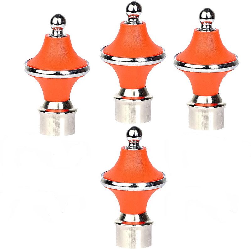 Crezx Orange, Silver Rod Rail Bracket Metal  (Pack of 4)