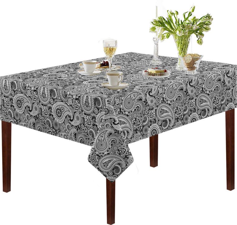 OASIS Paisley 2 Seater Table Cover  (Black, Cotton)