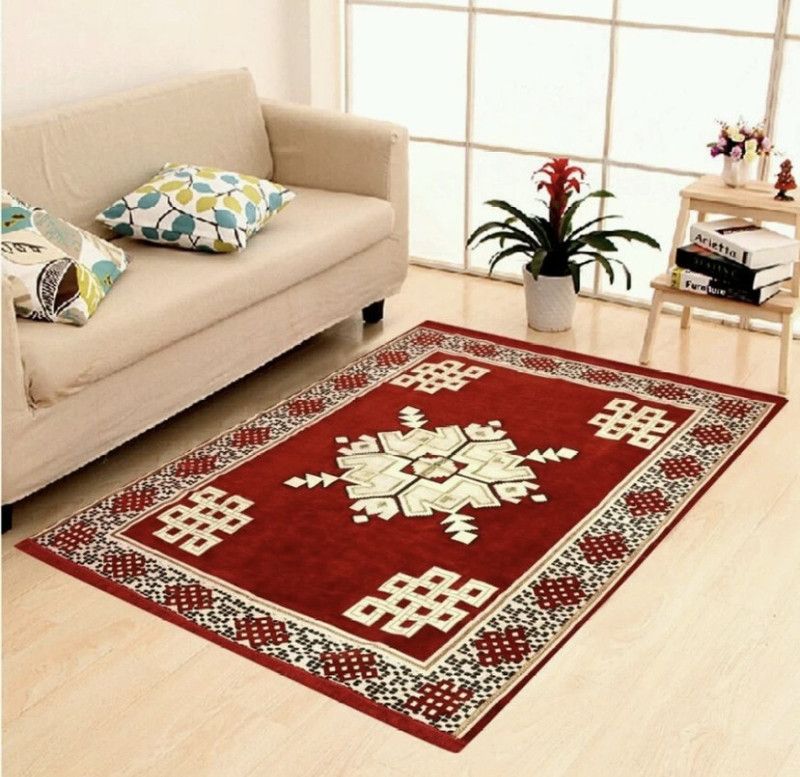 Red Cotton Carpet  (155 cm X 210 cm)