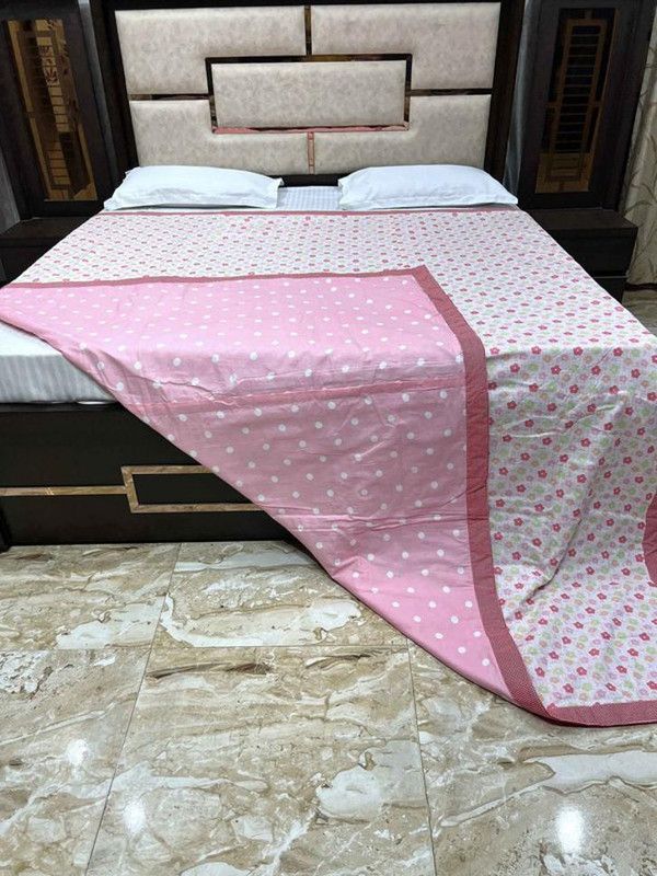 Pure Decor Floral King Dohar for AC Room  (Cotton, Pink)