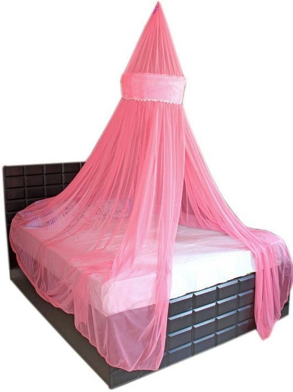 Creative Textiles Polyester Adults Washable Cozy Sleep Mosquito Net  (Pink, Ceiling Hung)