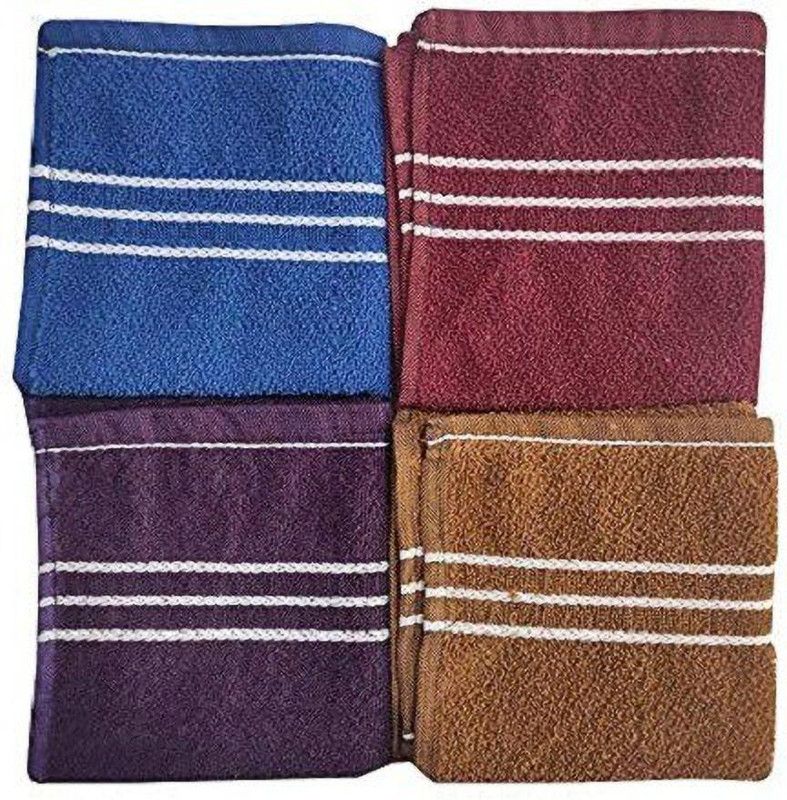 Multicolor Cotton Hand Towels Set of 4 | Bathroom Towels | Bathroom Napkin Multicolor Napkins  (4 Sheets)