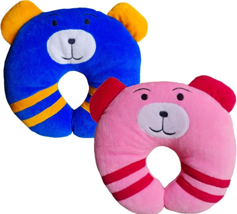 BRANDONN Cotton Animals Sleeping Pillow Pack of 1  (Pink, Royalblue)