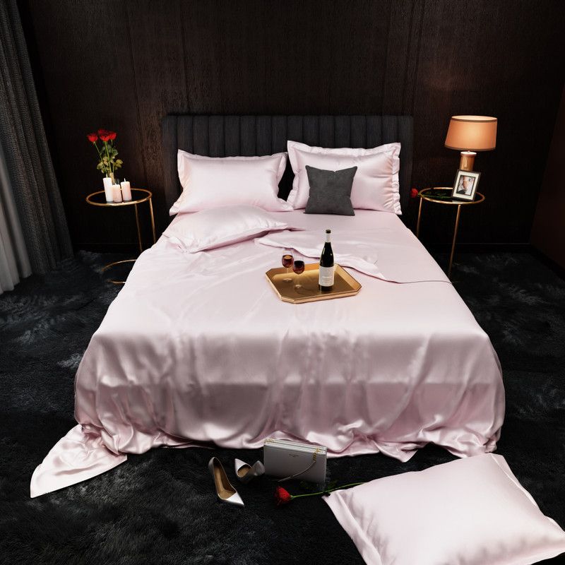 stoa paris 300 TC Polyester King Solid Flat Bedsheet  (Pack of 1, Pink)