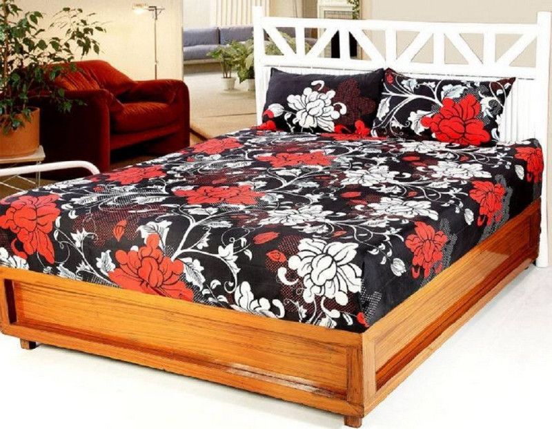 dhimanrdx fab 160 TC Cotton Double Printed Flat Bedsheet  (Pack of 1, Multicolor)
