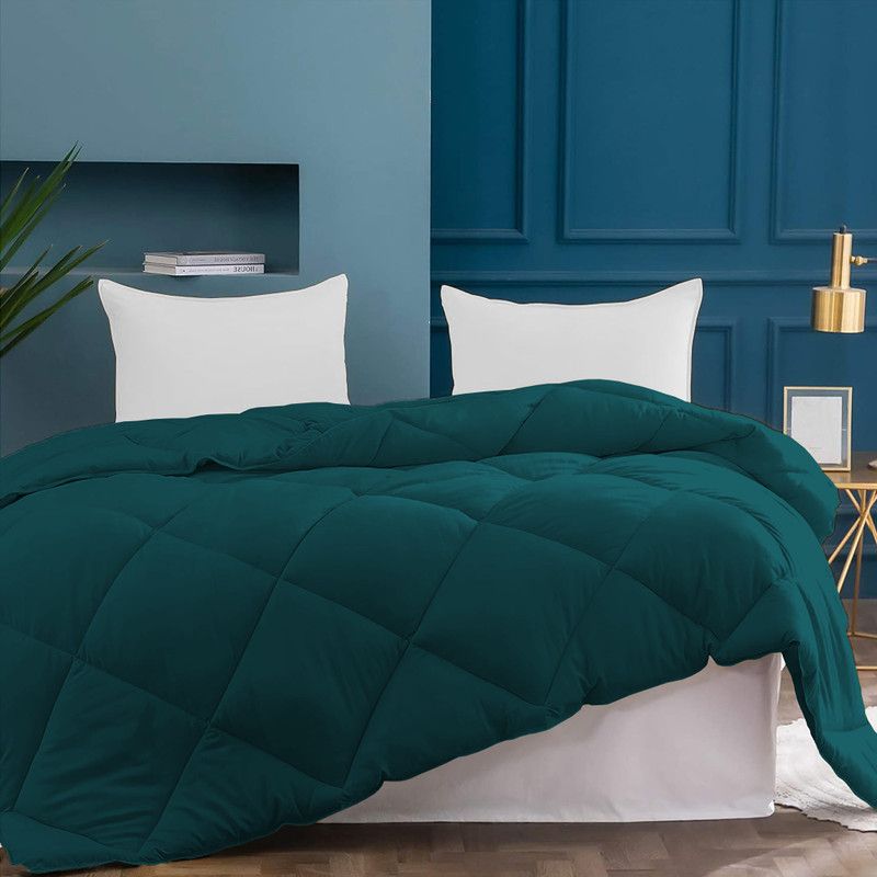 MeckHome Culture Geometric Single Comforter for Heavy Winter  (Microfiber, Teal)