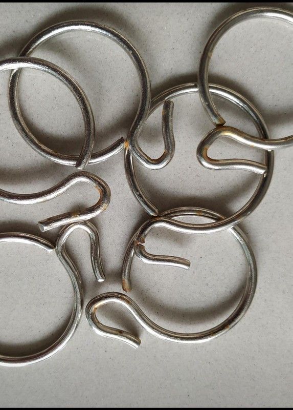 World Wide Villa Steel Curtain Hooks / Rings, Round, Steel, Pack of 27 Curtain Ring with Hook
