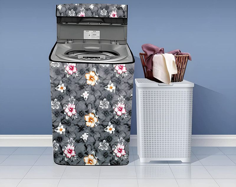Anush Marino Top Loading Washing Machine Cover  (Width: 59 cm, Grey Flower)