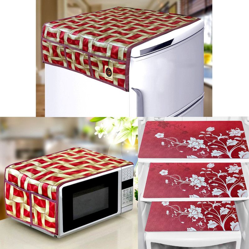 Comfort House Microwave Oven Cover  (Width: 86 cm, RED)