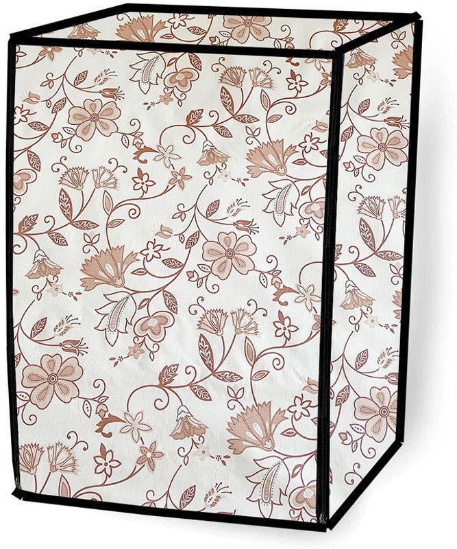 JM Homefurnishings Front Loading Washing Machine Cover  (Width: 60 cm, Light Brown, White)
