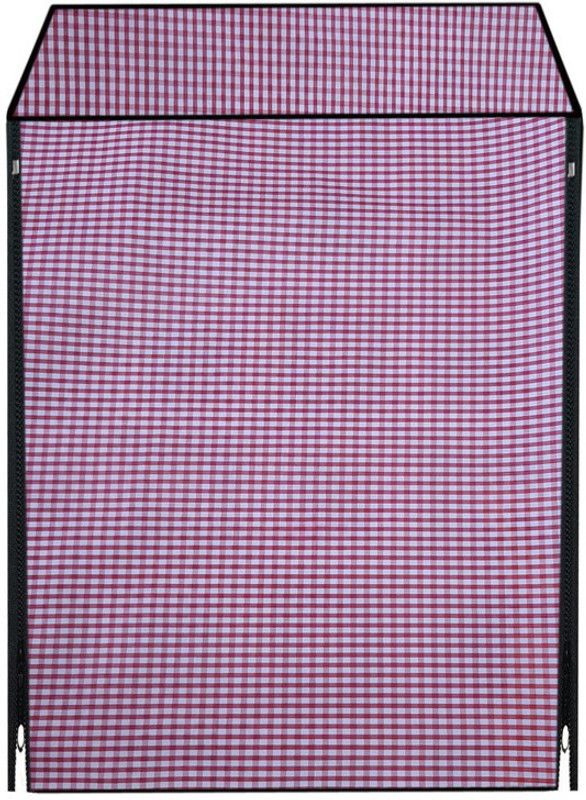 KingMatters Front Loading Washing Machine Cover  (Width: 61 cm, White, Light Pink)