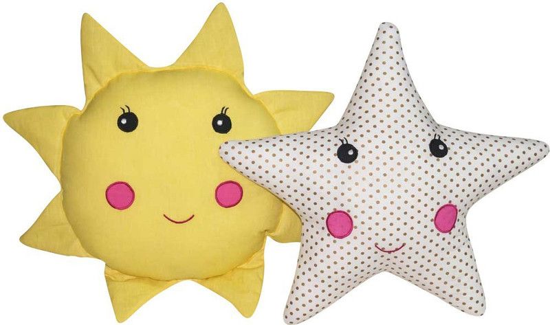 Oscar Home Cotton Toons & Characters Cushion Pack of 2  (White, Yellow)