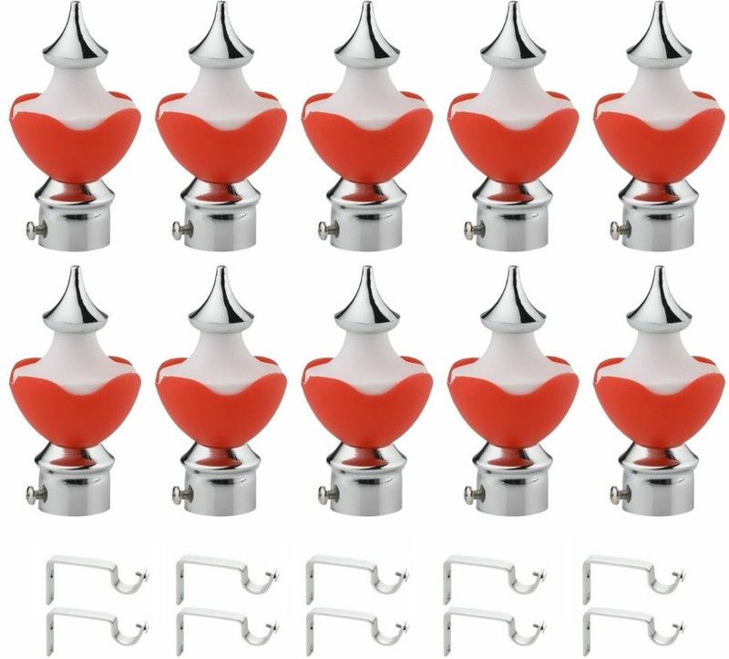 krina Silver, Red Rod Rail Bracket, Curtain Knobs Metal
