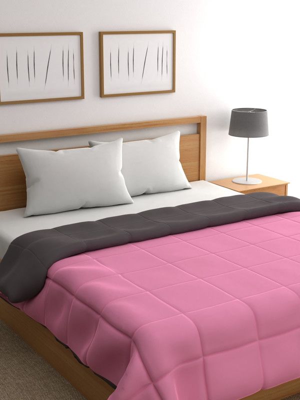 Raymond Home Solid Double Quilt for Mild Winter  (Polyester, Pink)