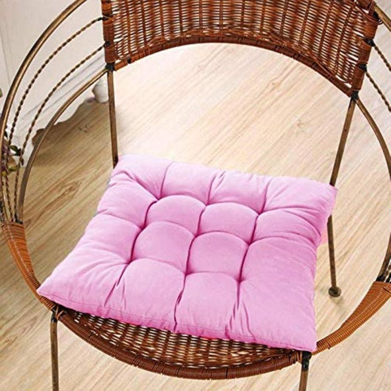Texlux Microfibre Solid Chair Pad Pack of 1  (Pink)