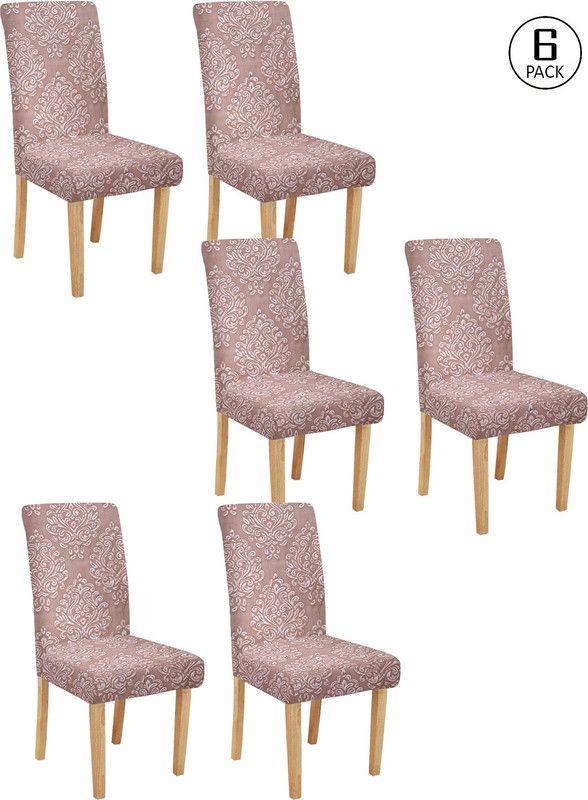 Flipkart SmartBuy Polyester Damask Chair Cover  (Pink Pack of 6)