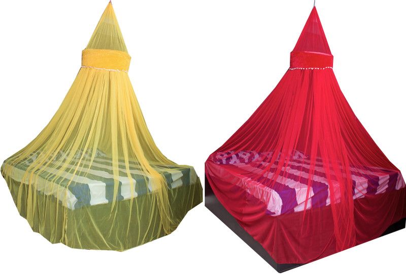 Creative Textiles Polyester Adults Washable Peacefull sleep Mosquito Net  (Multicolor, Ceiling Hung)