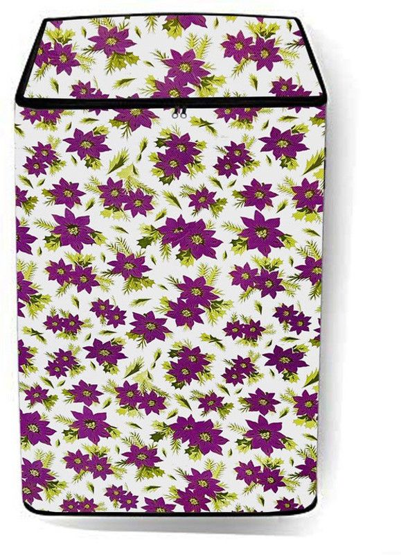 SAVEIT Top Loading Washing Machine Cover  (Width: 56 cm, Off White, Purple)