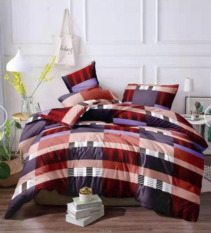 Designed 150 TC Cotton Double Abstract Flat Bedsheet  (Pack of 1, Multicolor)