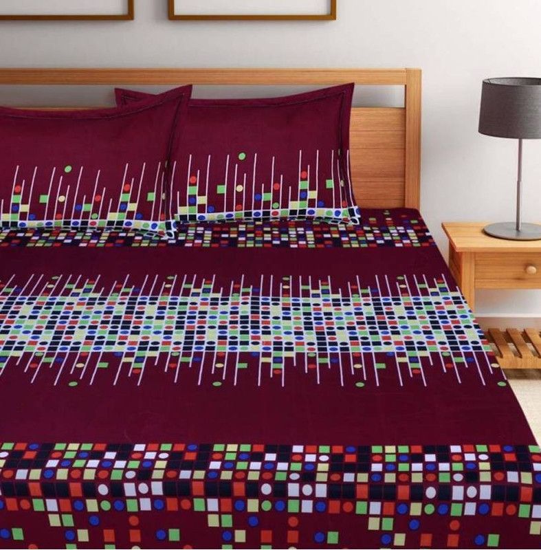 Polycotton Double Bedsheet  (Pack of 1, Design-043)
