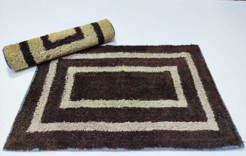 Fresh Zone Cotton Door Mat  (Multicolor, Medium, Pack of 2)