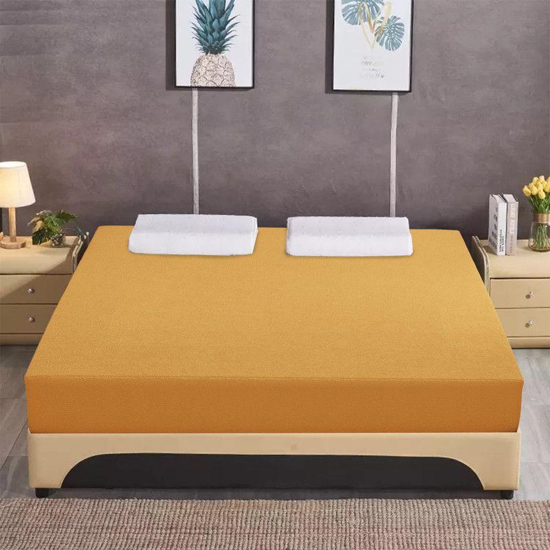 Dream Care Fitted Queen Size Waterproof Mattress Cover  (Gold)