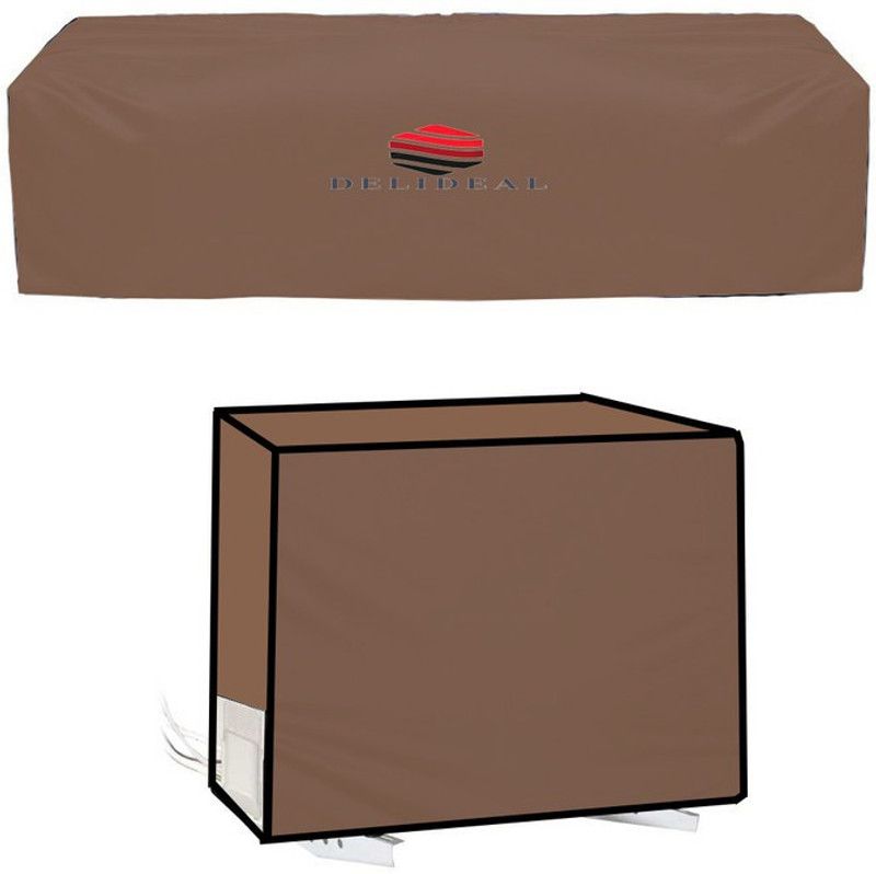 Delideal Air Conditioner Cover  (Width: 44 cm, Beige)